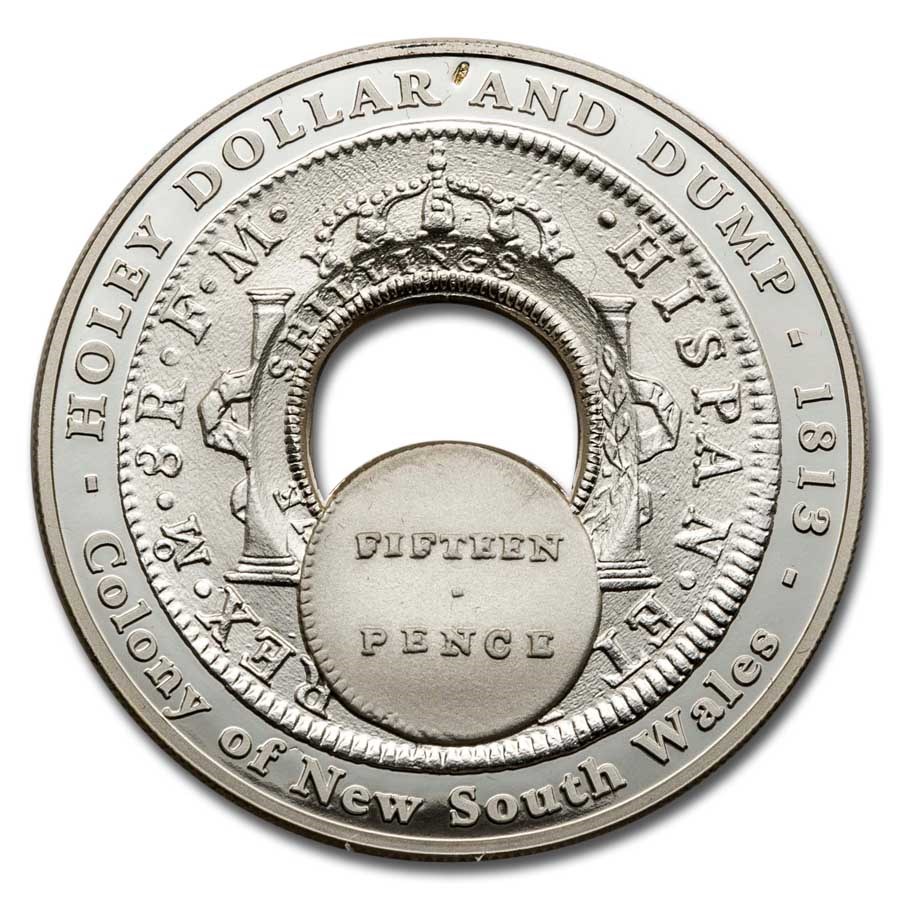 2003 Australia $1 Silver Proof Holey Dollar and Dump