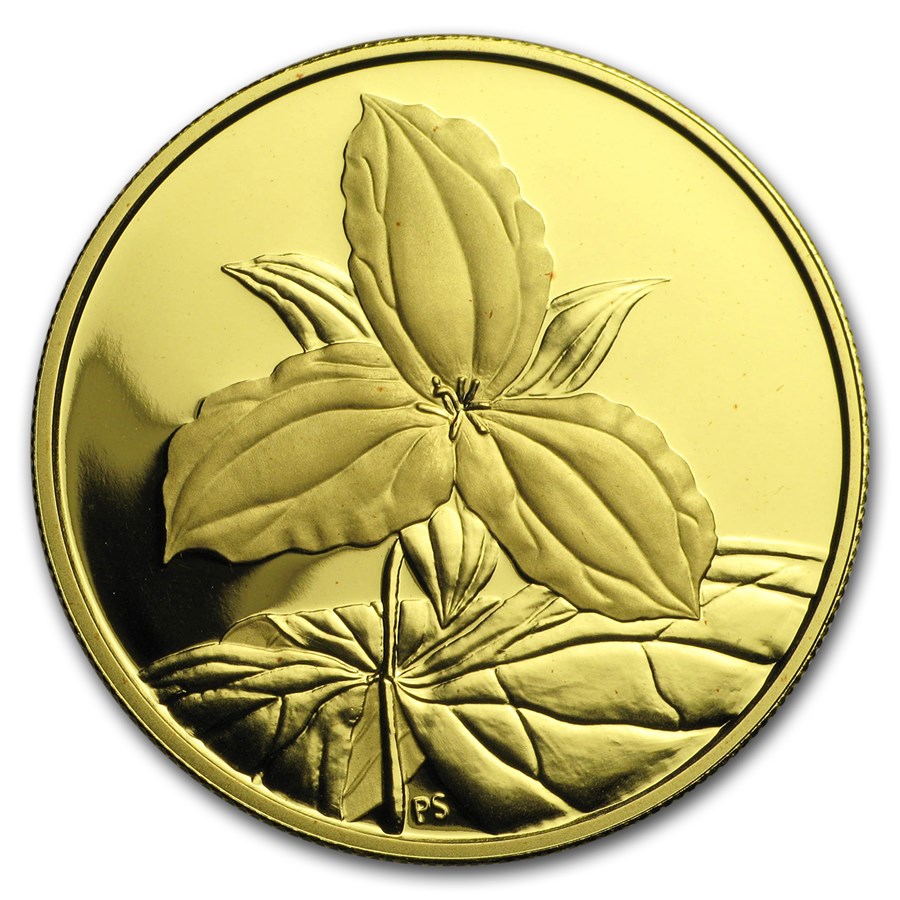 2003 Canada Gold $350 White Trillium .99999 Proof (No Box/COA)