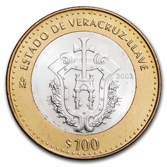 Buy 2003 Mexico Bimetallic 100 Pesos Veracruz Bu (1st Edition) 