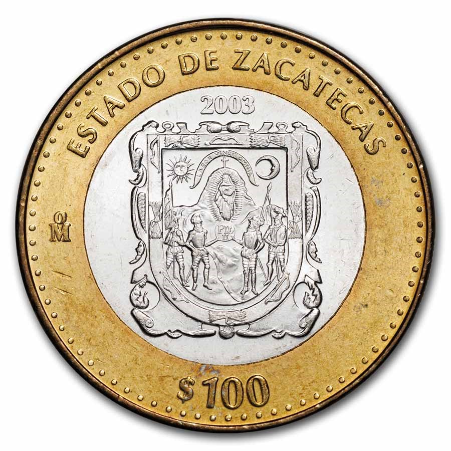 Buy 2003 Mexico Bimetallic 100 Pesos Zacatecas BU (1st Edition) | APMEX