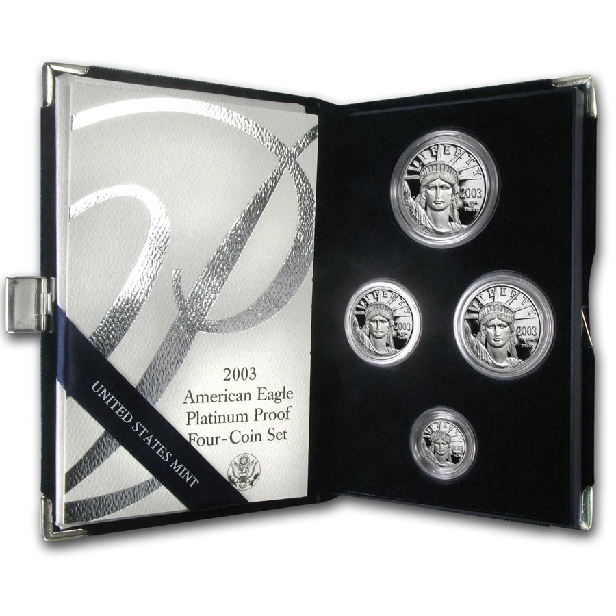 2003-W 4-Coin Proof American Platinum Eagle Set (w/Box & COA)