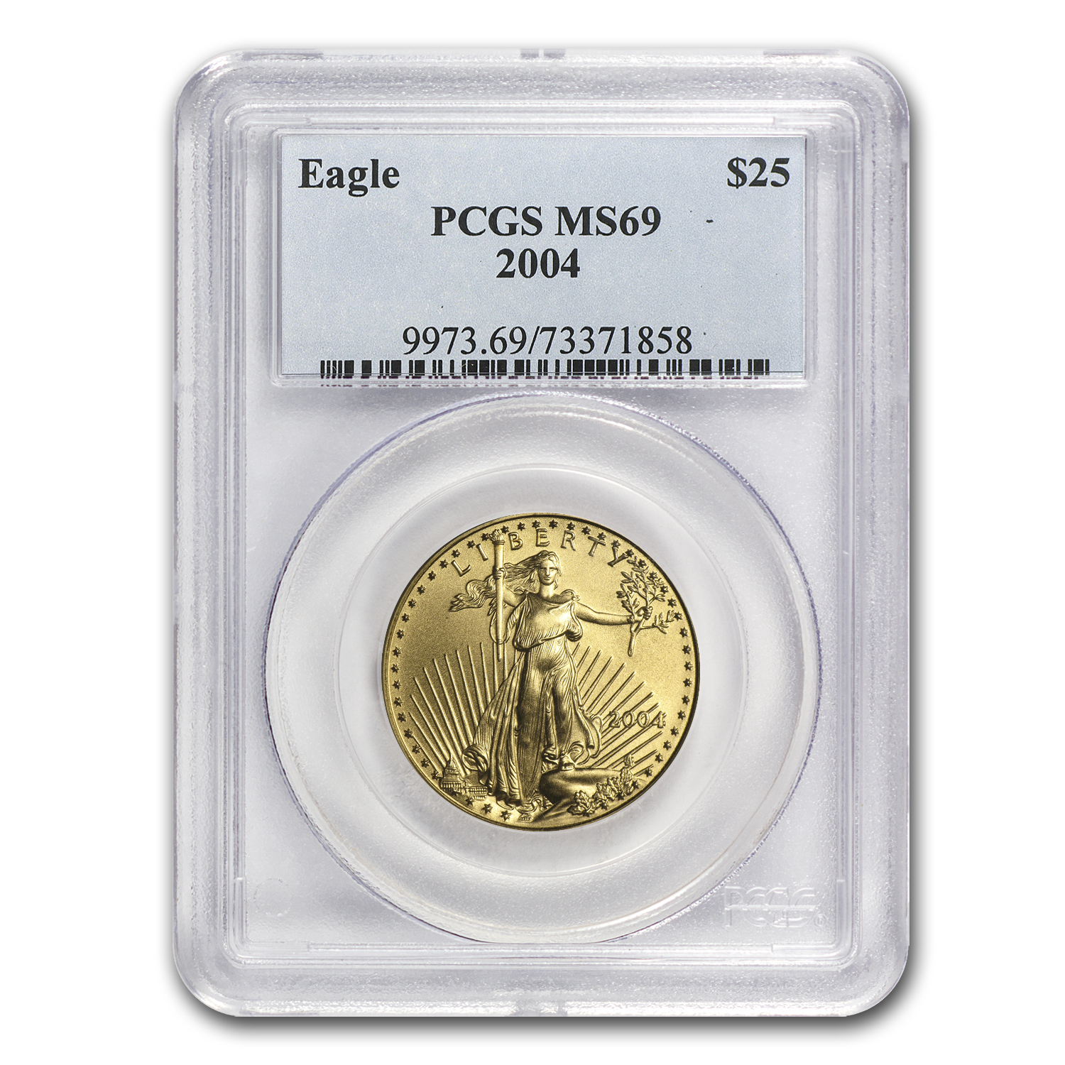 2004 $25 1/2 oz American Eagle Gold Coin PCGS MS69 (73643778)