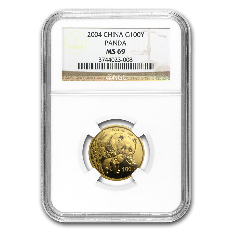 2004 China 1/4 oz Gold Panda MS-69 NGC