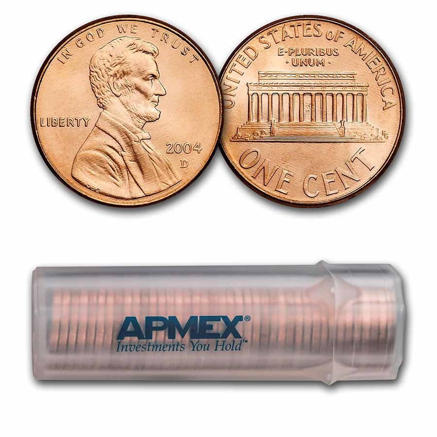 2004-D Lincoln Cent 50-Coin Roll BU