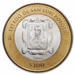 2004 Mexico Bimetallic 100 Pesos San Luis Potosi BU (1st Edition)