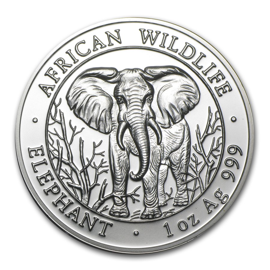 2004 Somalia 1 oz Silver Elephant BU