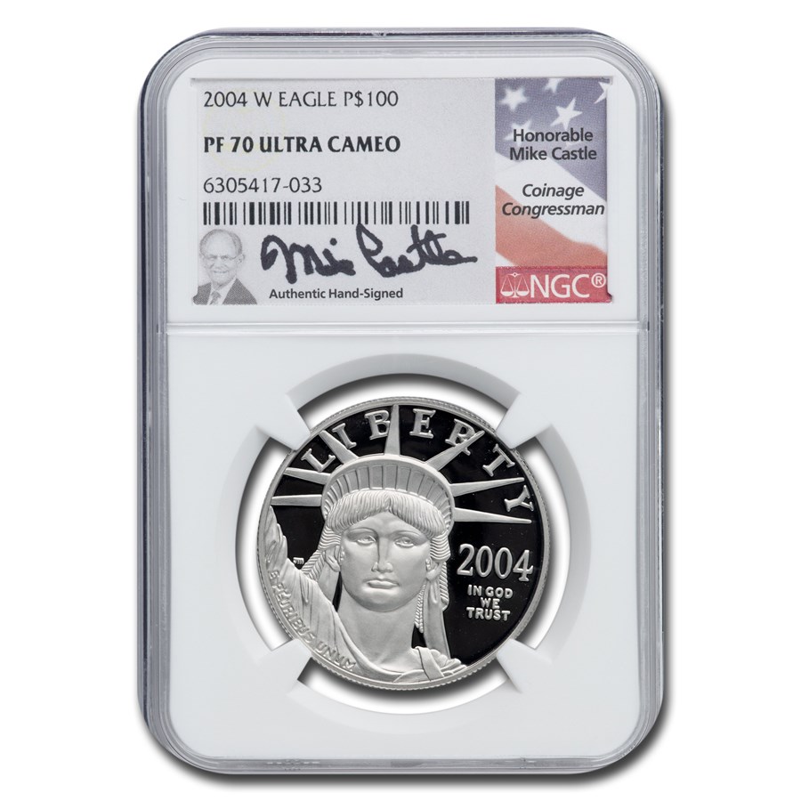 2004-W 1 oz Proof American Platinum Eagle PF-70 NGC (Castle)