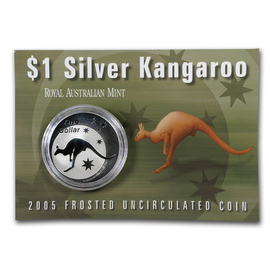 2005 Australia 1 oz Silver Kangaroo (In Display Card)