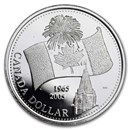 2005 Canada Silver Dollar BU (40th Anniv National Flag)