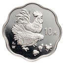 2005 China 1 oz Silver Flower Year of the Rooster (Sealed & Cap)