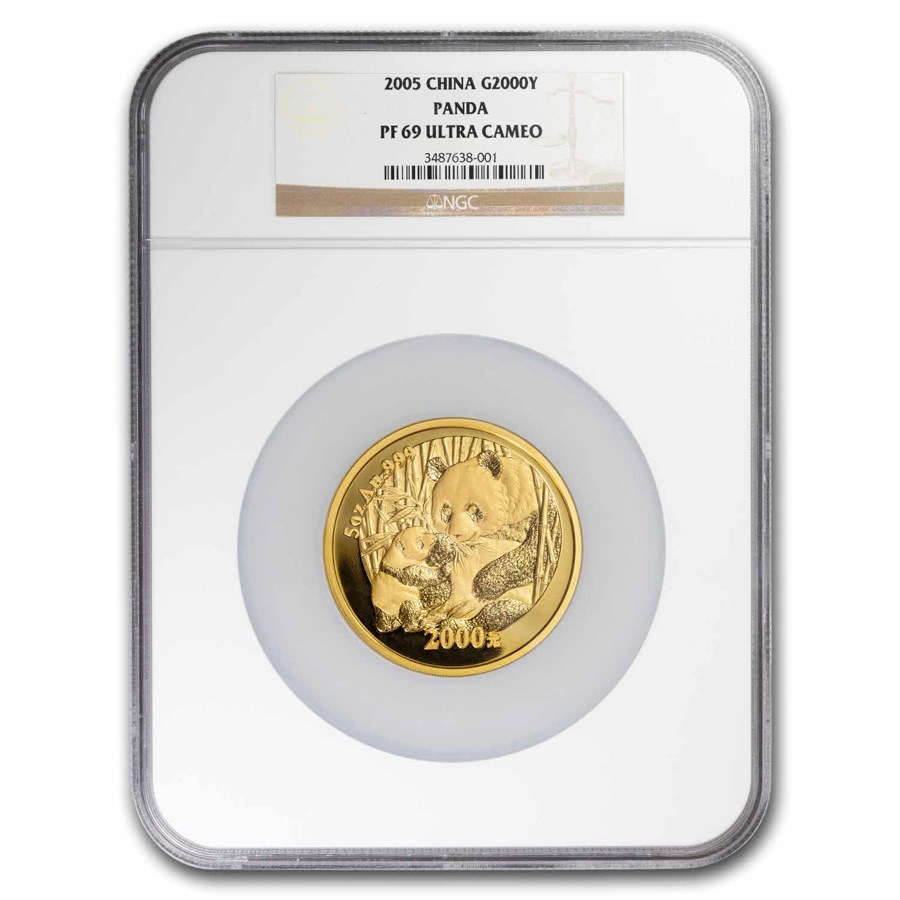 Buy 2005 China 5 oz Gold Panda PF-69 NGC | APMEX