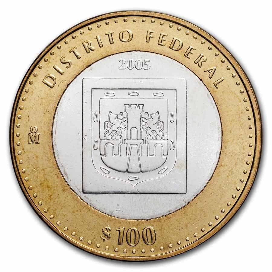 Buy 2005 Mexico Bimetal 100 Pesos Distrito Federal BU (1st Edition) | APMEX