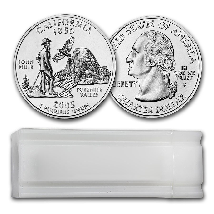 2005-P California Statehood Quarter 40-Coin Roll BU