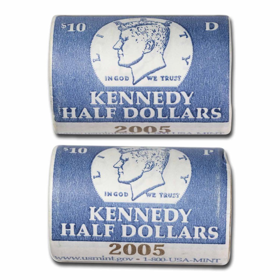 2005-P&D Kennedy Half Dollar 20-Coin 2 Rolls Set (Mint Wrapped)