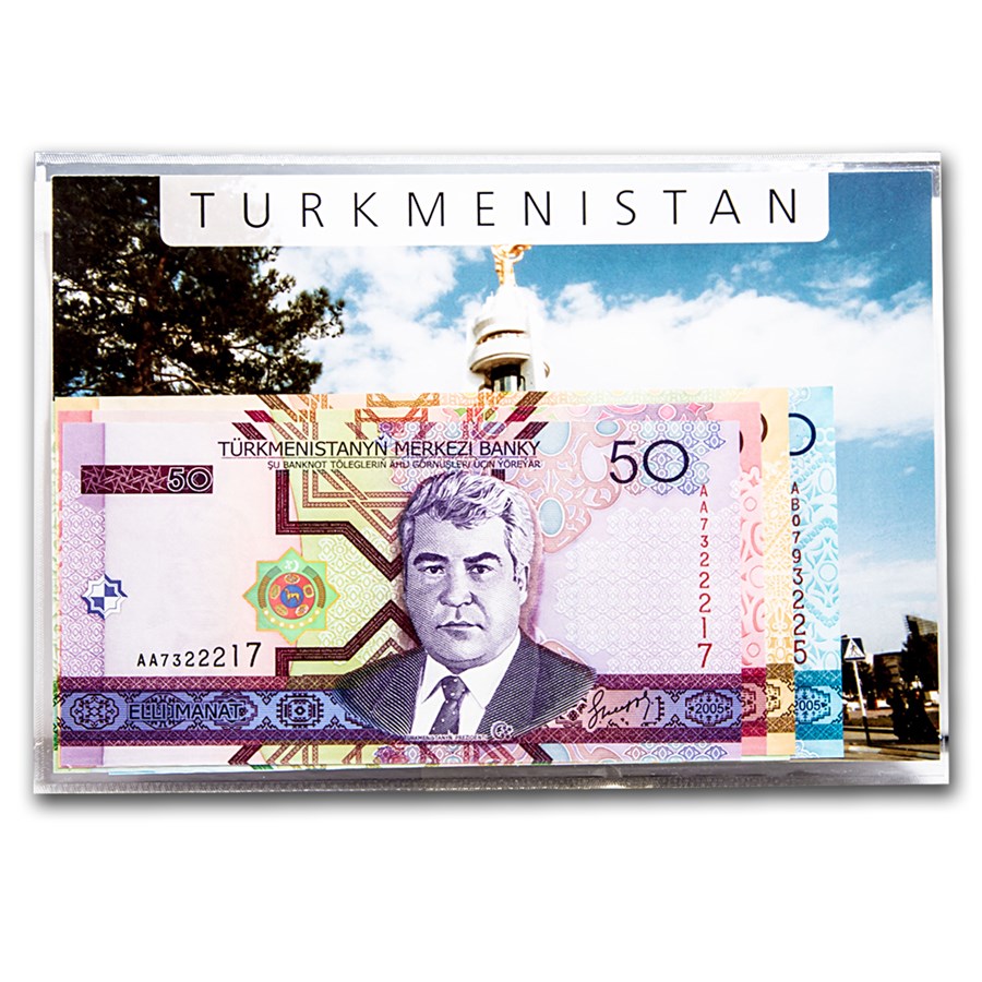 Buy 2005 Turkmenistan 50 5000 Manat Banknote Set Unc Apmex