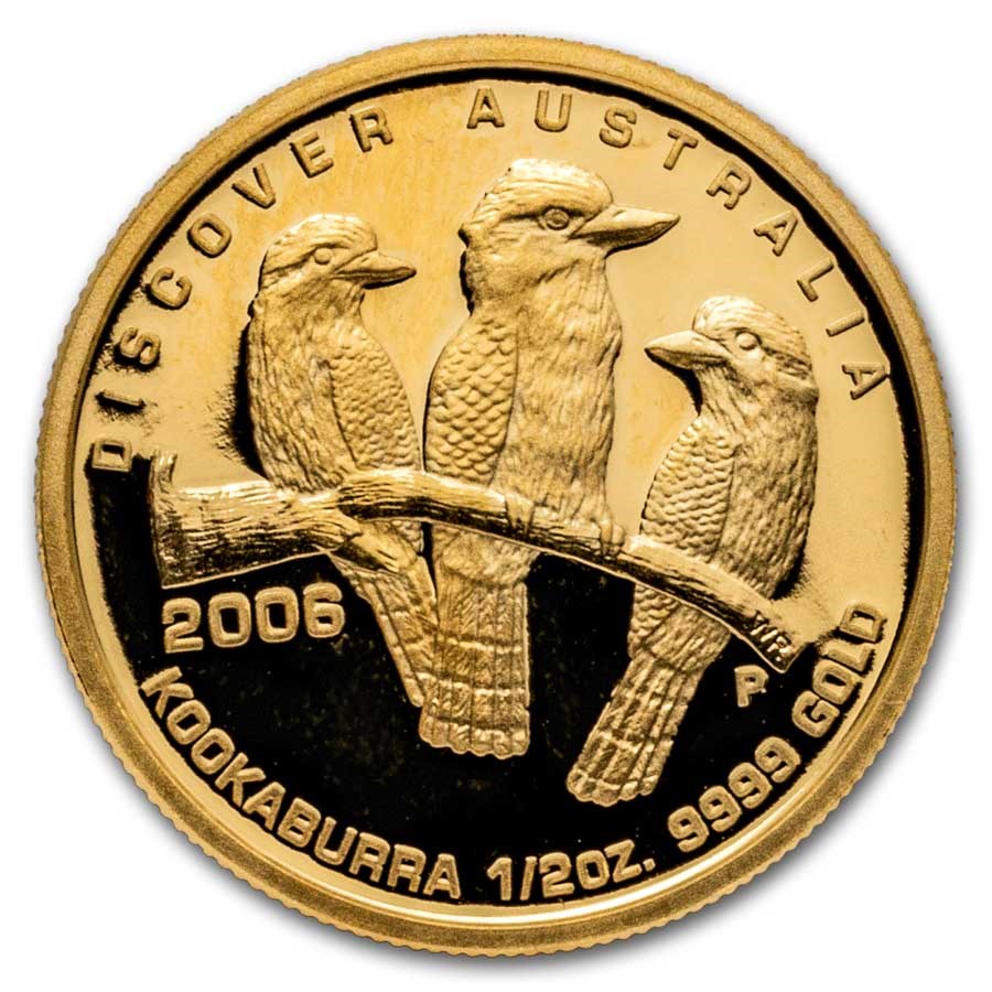 2006 1/2 oz Gold Discover Australia Kookaburra Proof (Box & COA)