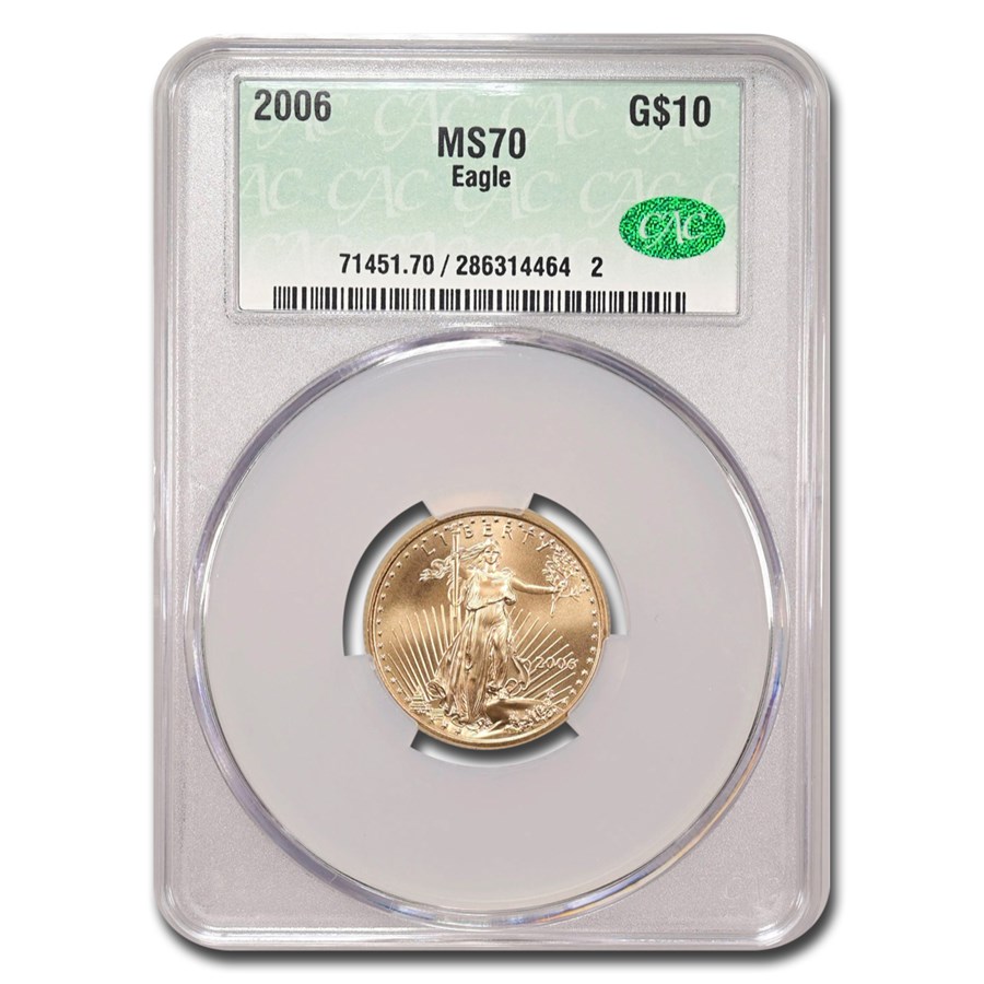 2006 1/4 oz American Gold Eagle MS-70 CACG