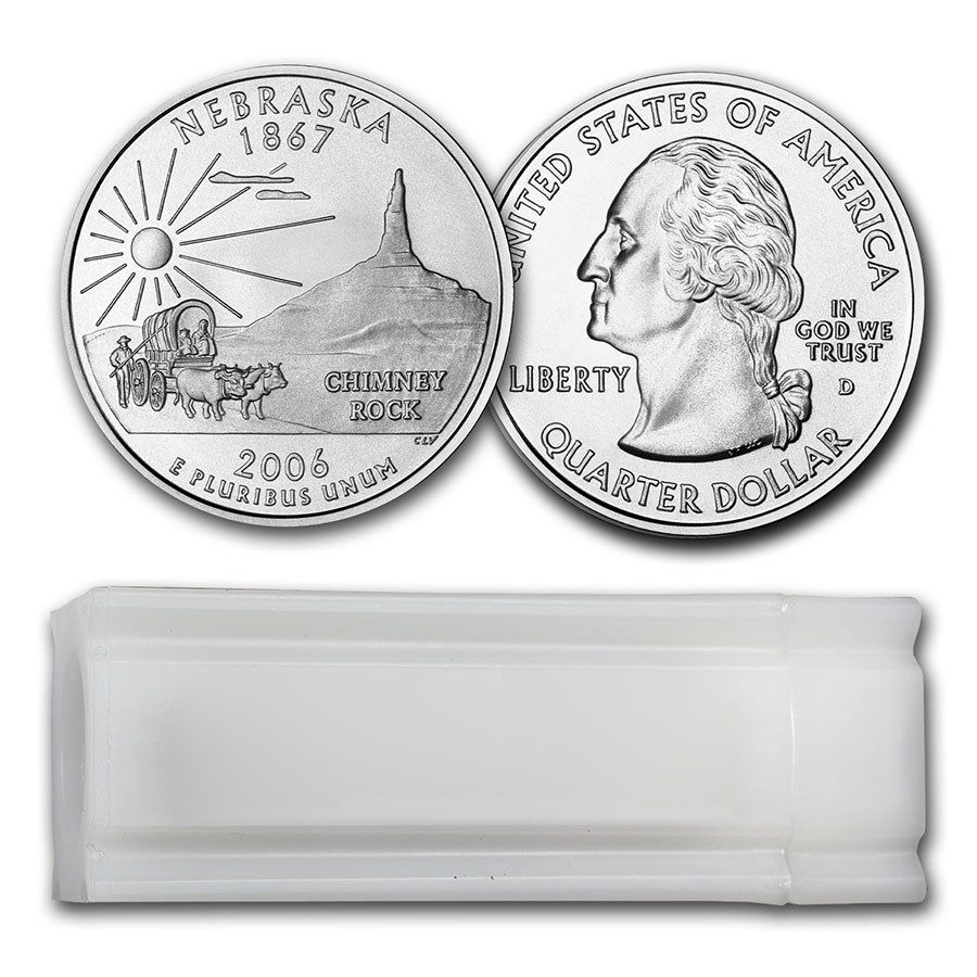 2006-D Nebraska Statehood Quarter 40-Coin Roll BU