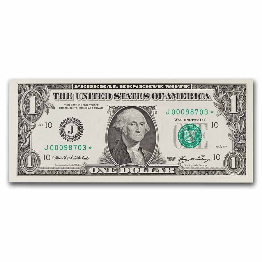 2006* (J-Kansas City) $1.00 FRN CU (Fr#1933-J*) Star Note!