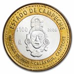 2006 Mexico Bimetallic 100 Pesos Campeche BU (2nd Edition)