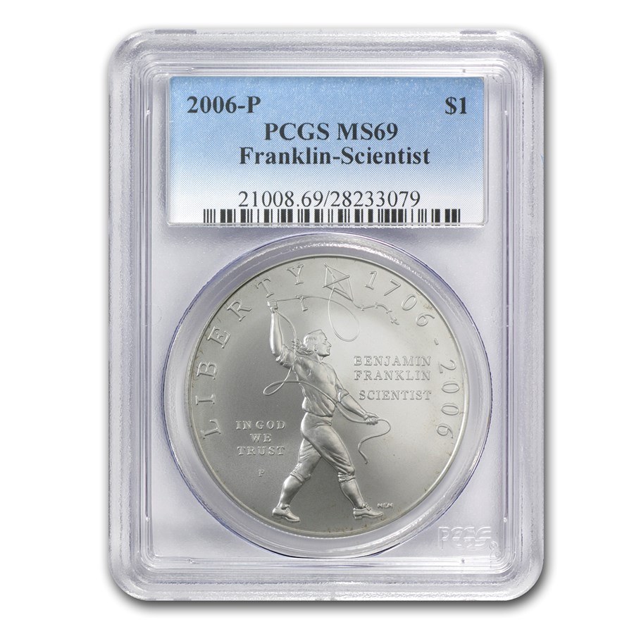 2006-P Ben Franklin Scientist $1 Silver Commem MS-69 PCGS
