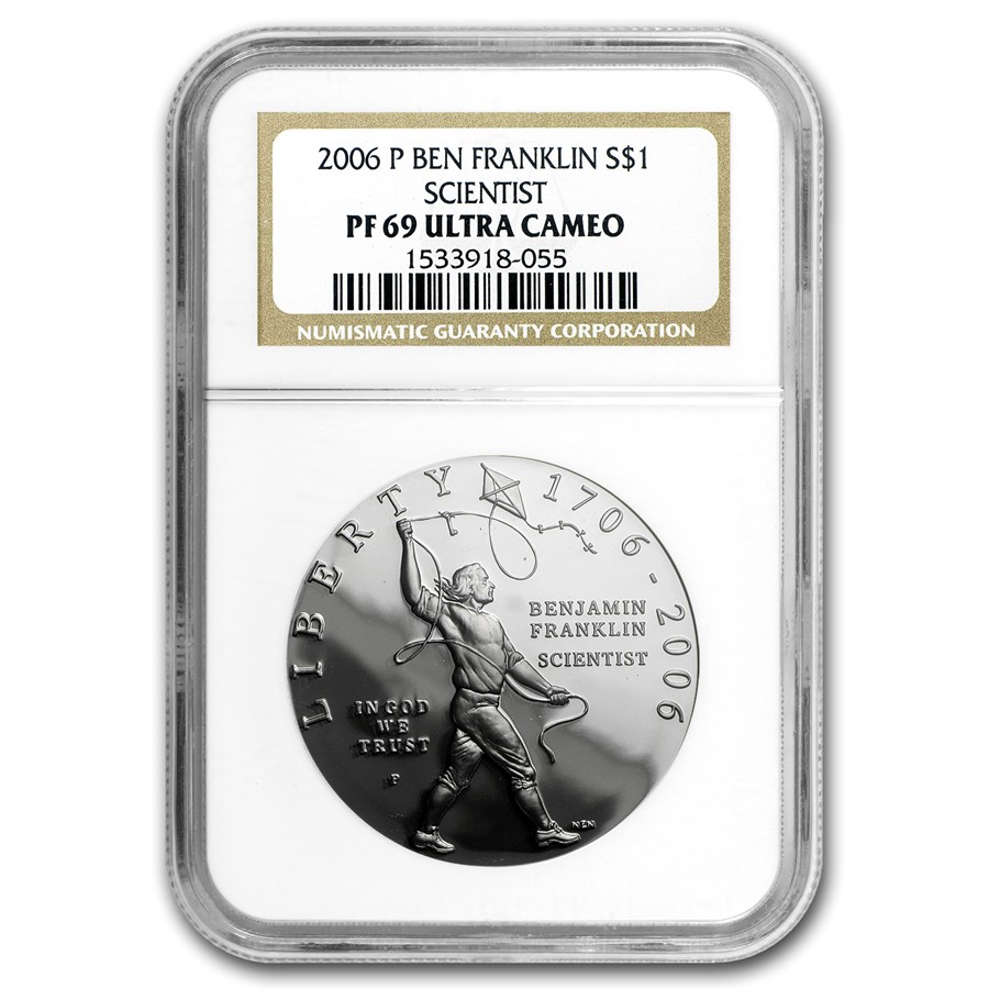 2006-P Ben Franklin Scientist $1 Silver Commem PF-69 NGC