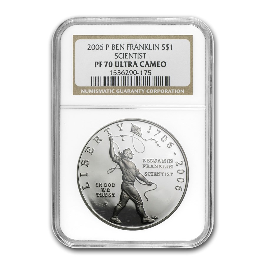 2006-P Ben Franklin Scientist $1 Silver Commem PF-70 NGC