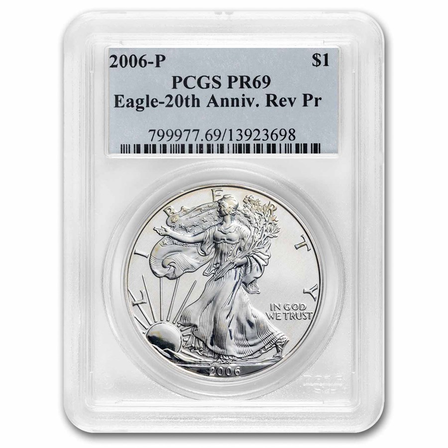 2006-P Reverse Proof Silver Eagle PR-69 PCGS (20th Anniv)