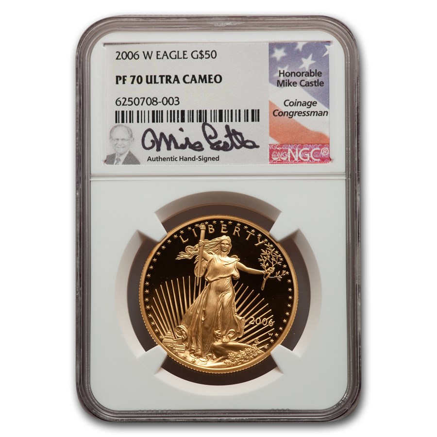 2006-W 1 oz Proof American Gold Eagle PF-70 NGC (Castle Label)