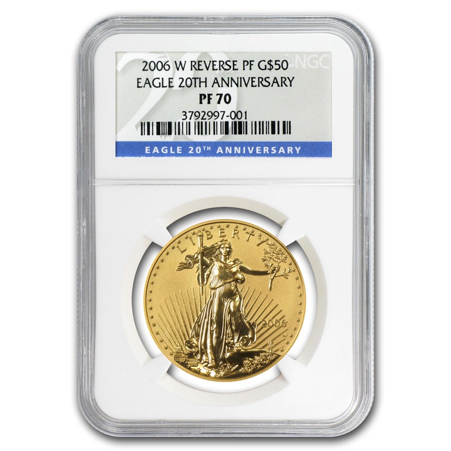 2006-W 1 oz Reverse Proof Gold Eagle PF-70 NGC (20th Anniv)