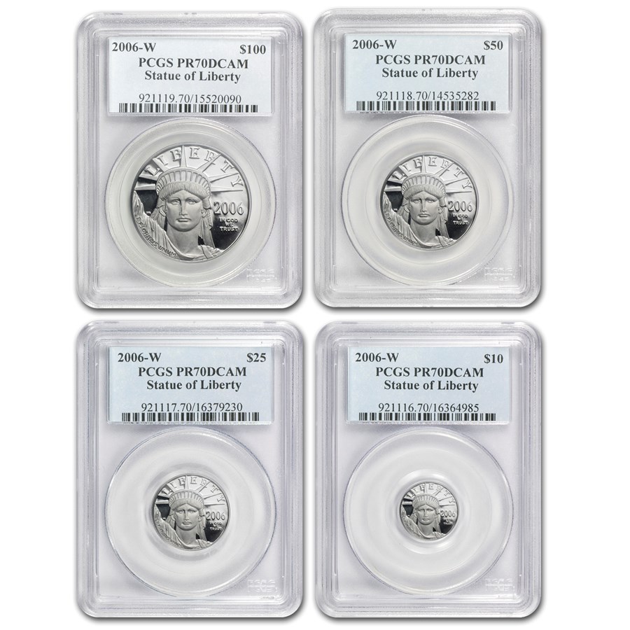 2006-W 4-Coin Proof American Platinum Eagle Set PR-70 PCGS