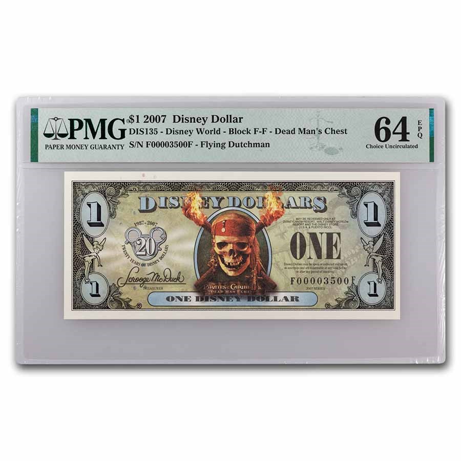 2007 $1.00 (FF) Pirate Skull Fire CU-64 EPQ (DIS#135)