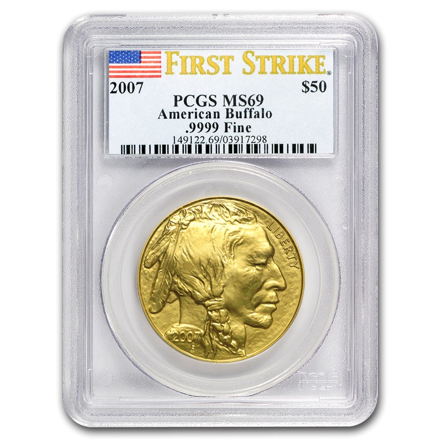 2007 1 oz Gold Buffalo MS-69 PCGS (FirstStrike®)