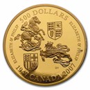 2007 Canada 5 oz Proof Gold $500 Queen's 60th Wedding Anniversary