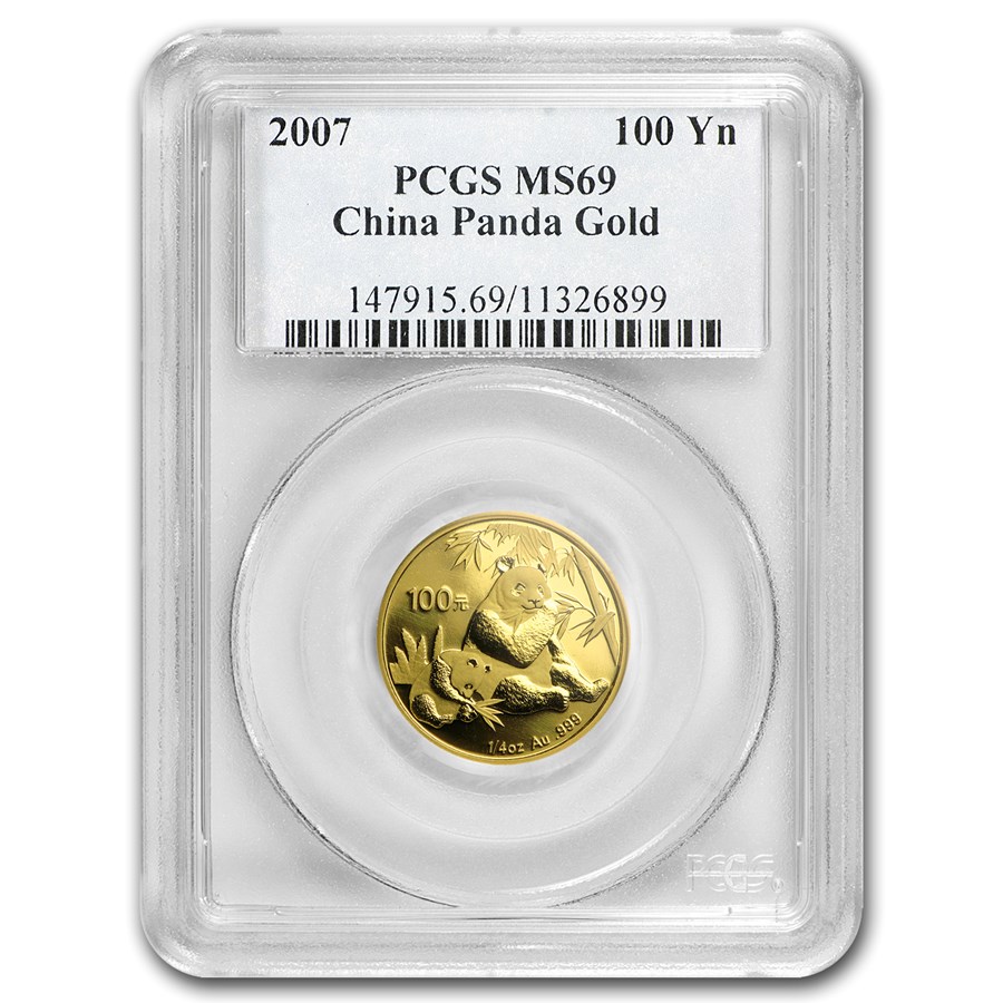 2007 China 1/4 oz Gold Panda MS-69 PCGS