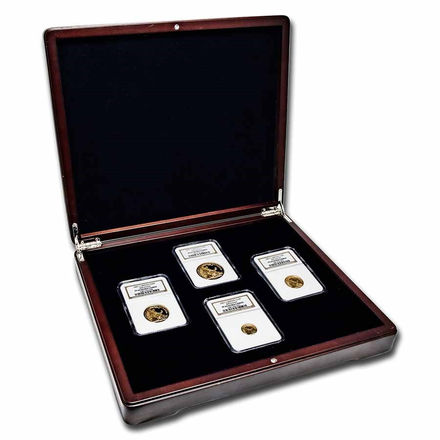 2007 GB 4-Coin Gold Britannia Proof Set PF-69 NGC w/ Box & COA