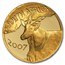 2007 South Africa 1 oz Proof Gold Natura Eland (Dmgd, No Box/COA)