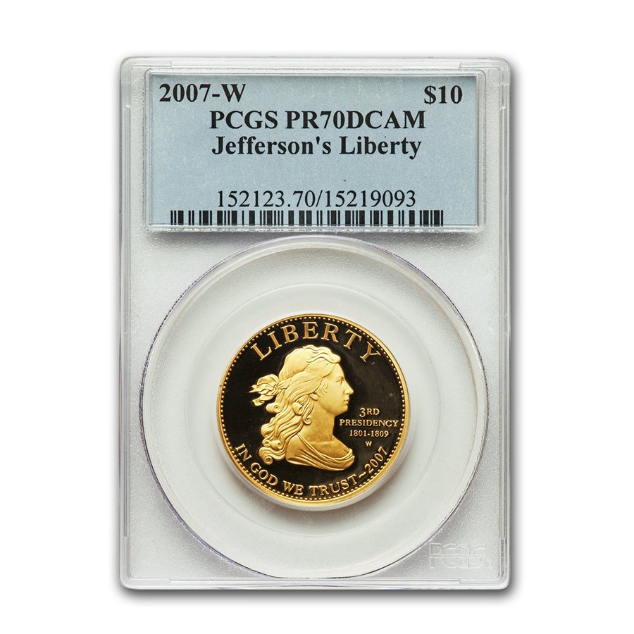 2007-W 1/2 oz Gold Jefferson's Liberty PR-70 Deep Cameo PCGS