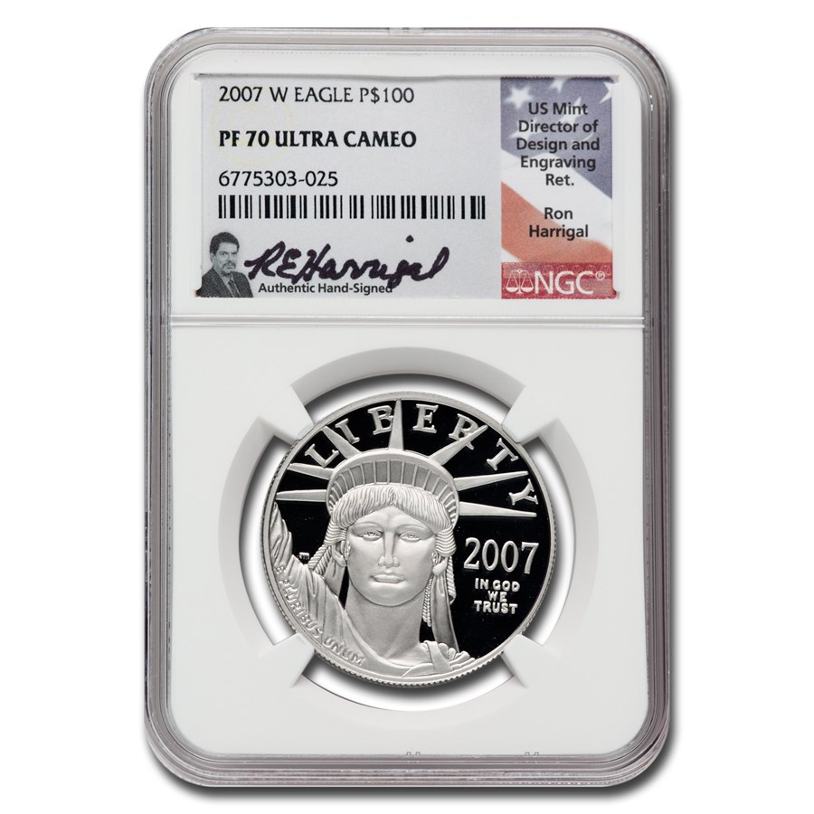 2007-W 1 oz American Platinum Eagle PF-70 UCAM NGC (Harrigal)