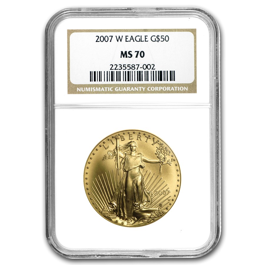 2007-W 1 oz Burnished Gold Eagle MS-70 NGC