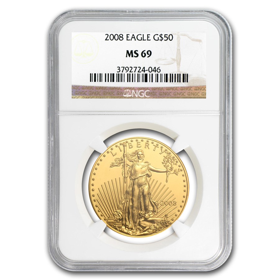 2008 1 oz American Gold Eagle MS-69 NGC
