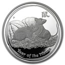 2008 Australia 1 oz Silver Year of the Mouse Proof (Series II)