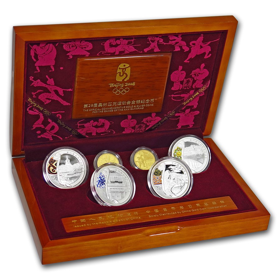 2008 China 6-Coin Gold & Silver Olympic Proof Set (Series II)