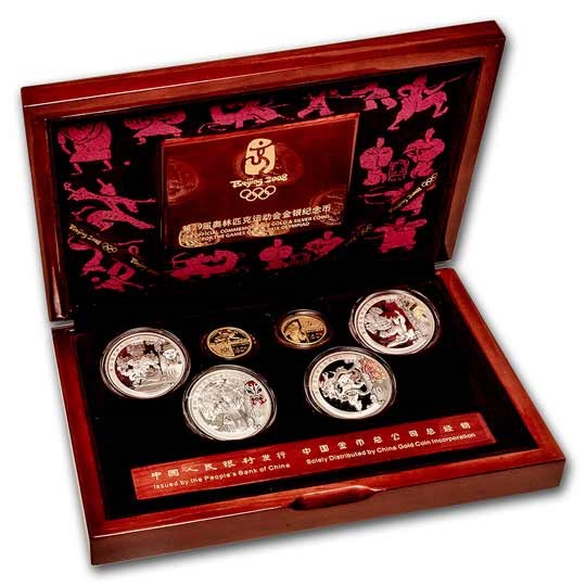 2008 China 6-Coin Gold & Silver Olympic Proof Set (Series III)