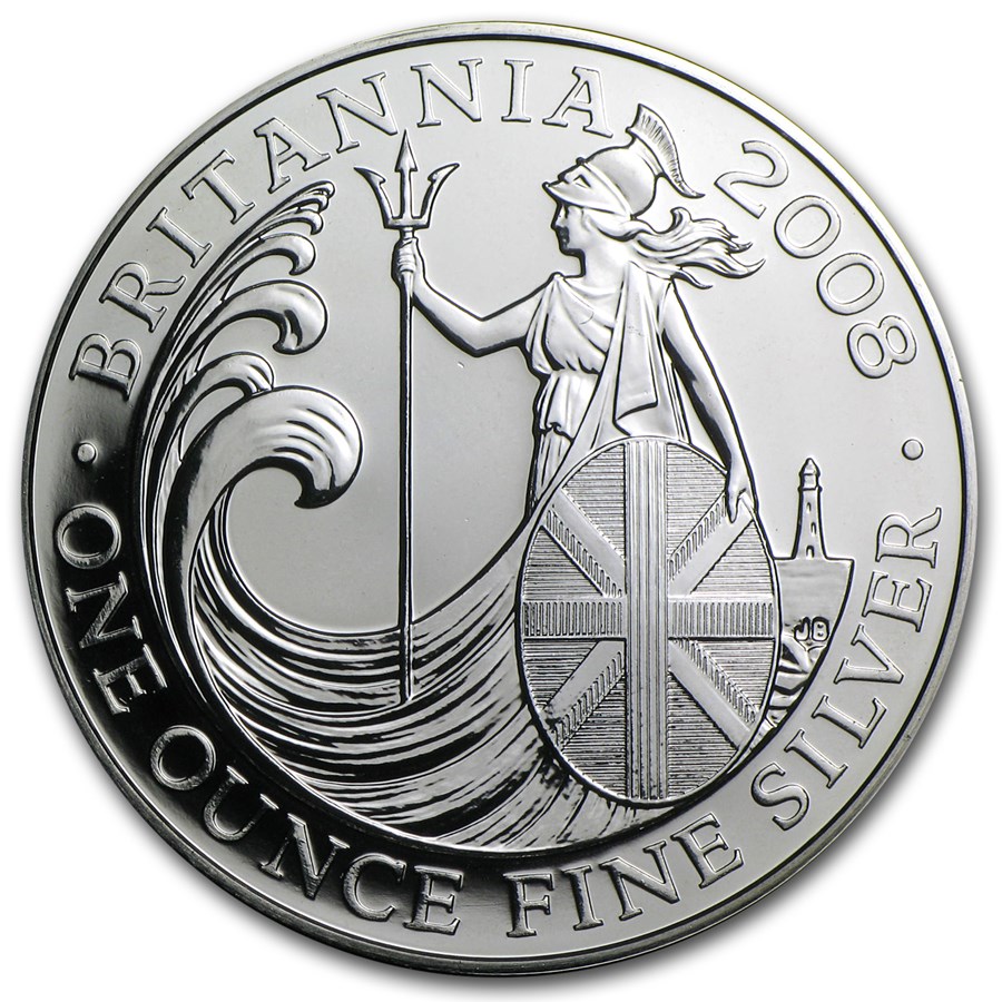 2008 Great Britain 1 oz Silver Britannia BU