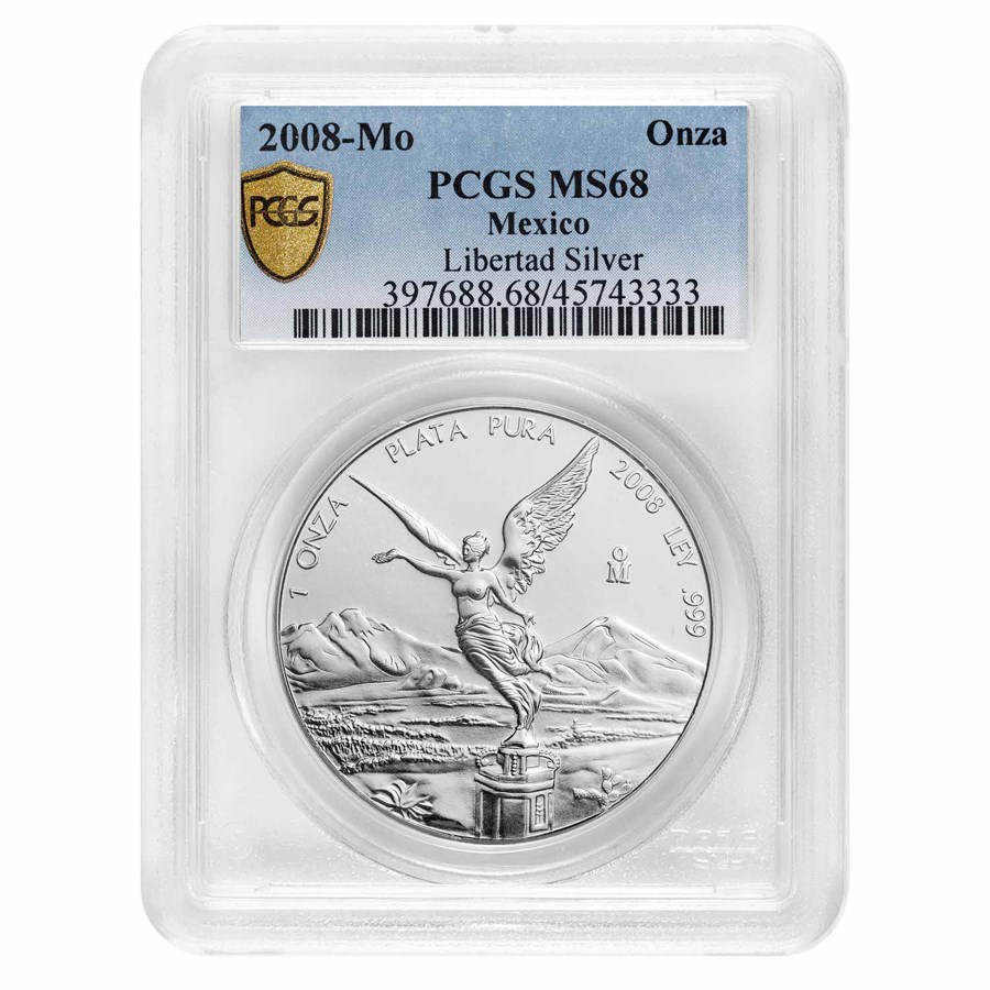 2008 Mexico 1 oz Silver Libertad MS-68 PCGS