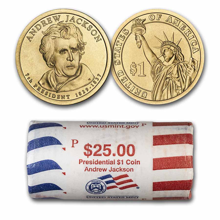 Buy 2008 P Andrew Jackson 25 Coin Presidential Dollar Roll APMEX