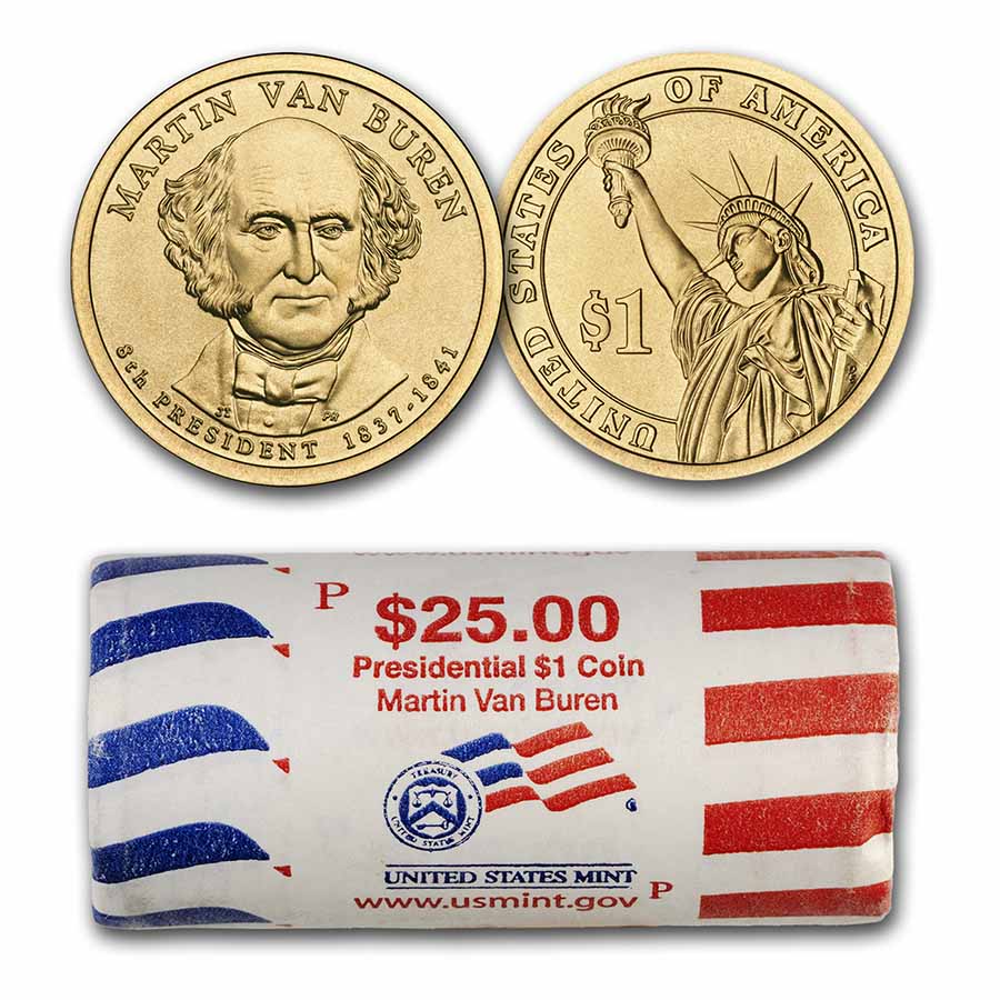 Buy 2008 P Martin Van Buren 25 Coin Presidential Dollar Roll APMEX