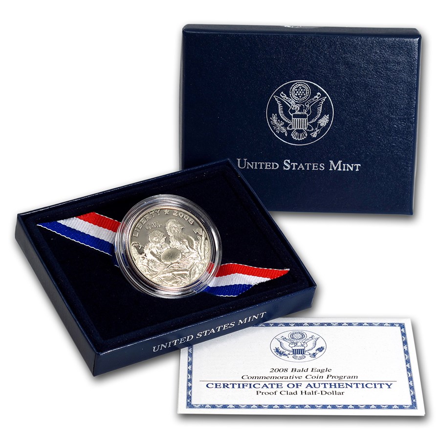 Buy 2008-S Bald Eagle 1/2 Dollar Clad Commem Proof (w/Box & COA) | APMEX