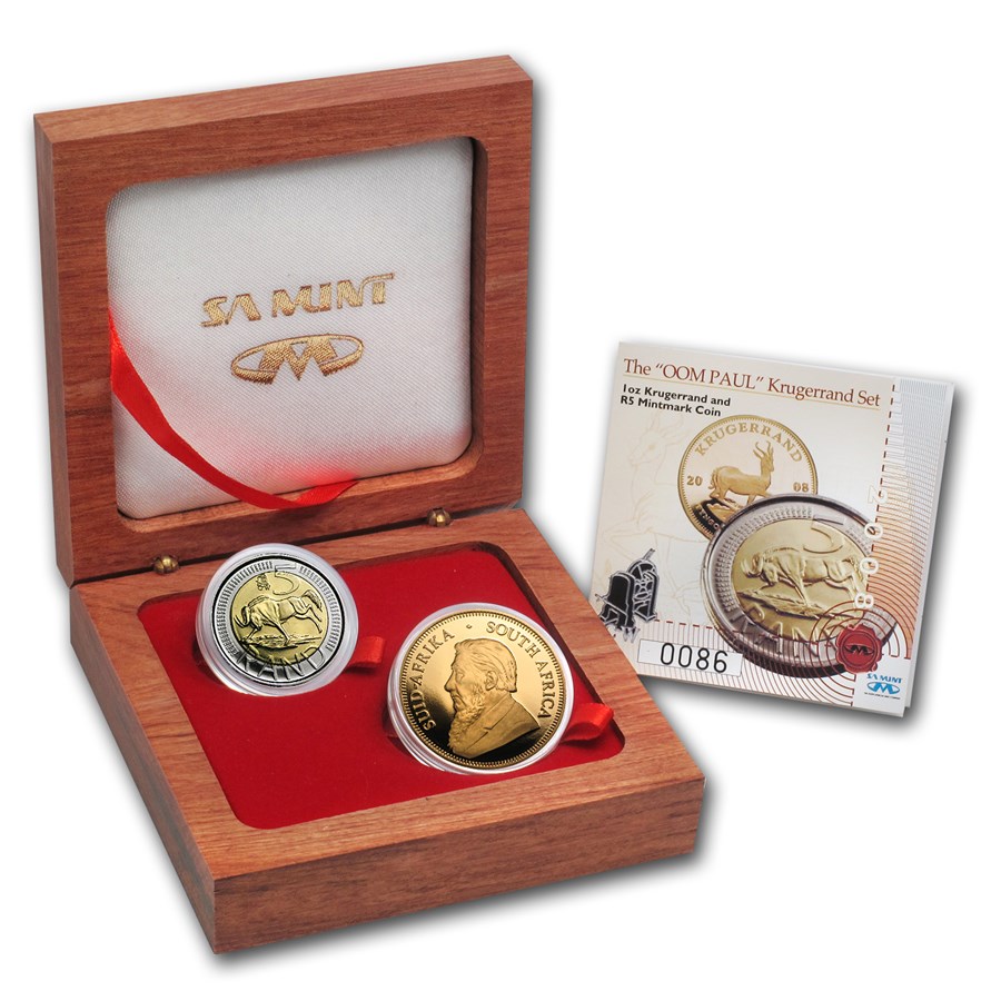 2008 South Africa 2-Coin Gold Oom Paul Proof Set (w/Box & COA)